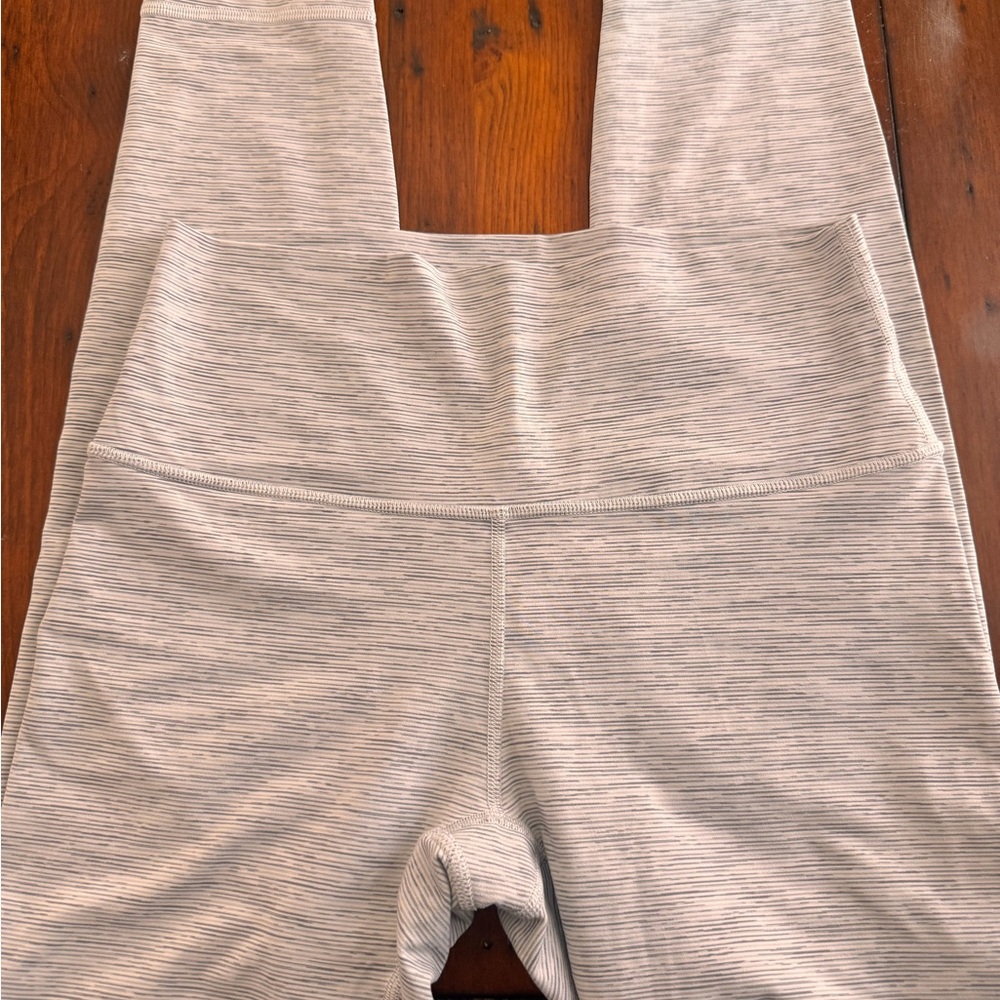 lululemon athletica Light Gray Striped Leggings